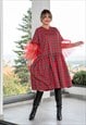 CHRISTMAS PLAID RED MAXI DRESS, HOLIDAY DRESS, TARTAN DRESS,