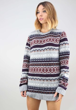 VINTAGE OVERSIZED PATTERNED JUMPER