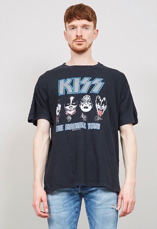 VINTAGE BLACK KISS, THE FAREWELL TOUR BAND T-SHIRT