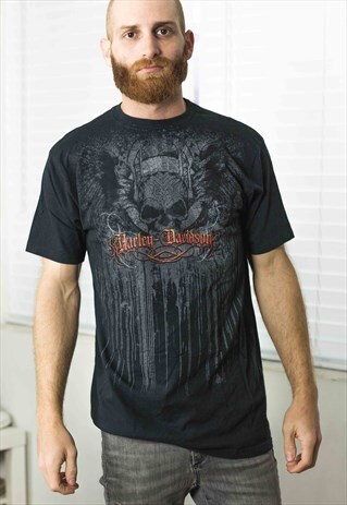 VINTAGE HARLEY DAVIDSON T-SHIRT LOGO 90S L 6.4