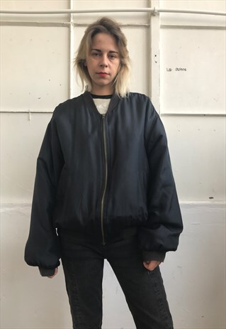 VINTAGE 90' CLASSIC PUFFER SILK UNISEX BOMBER JACKET
