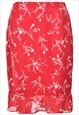 Vintage Ditzy Floral Print Pencil Skirt - L