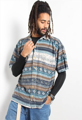 Vintage 90's Crazy Patterned Shirt Multi