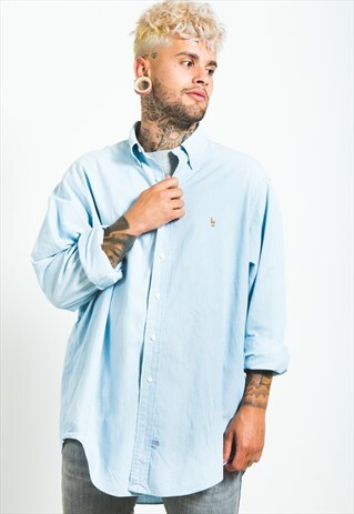 VINTAGE 80S POLO RALPH LAUREN DENIM SHIRT / 4960