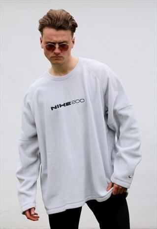 NIKE USA 90S SILVER BLUE MINIMALIST FLEECE SWEATSHIRT