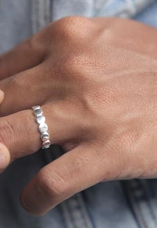 WOMENS SILVER RING BAND WOMENS RING MENS SILVER RING - 1056