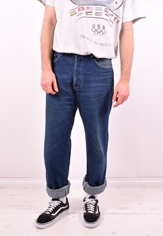 VERSACE MENS VINTAGE JEANS W35 L34 BLUE 90'S
