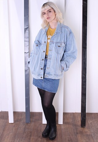 LEE 80S LIGHT BLUE VINTAGE DENIM JACKET OVERSIZED. UNISEX.