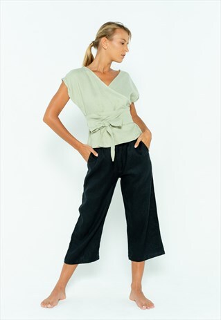 GLE V NECK LINEN BLOUSE