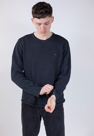 VINTAGE HILFIGER DENIM GREY JUMPER