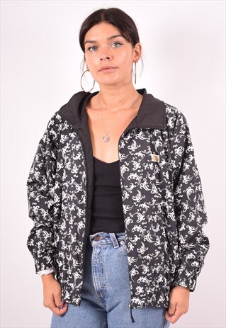 ELLESSE WOMENS VINTAGE TRACKSUIT TOP JACKET MEDIUM BLACK 90S