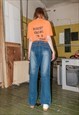VINTAGE Y2K ICONIC GOLD PAINTED BEADED REWORKED JEANS