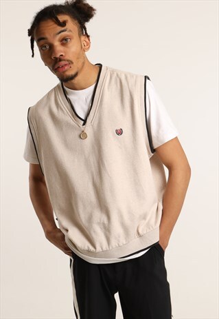 VINTAGE CHAPS EMBROIDERED LOGO GILET