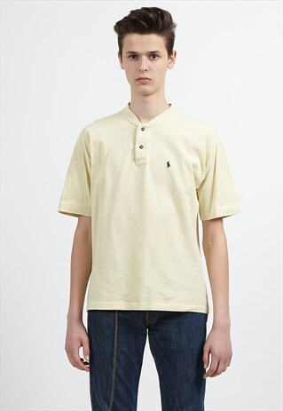 VINTAGE YELLOW POLO RALPH LAUREN SHORT SLEEVE TOP