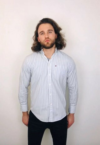 VINTAGE TOMMY HILFIGER BLUE STRIPE SHIRT