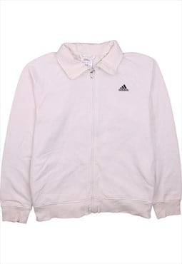 Vintage 90's Adidas Sweatshirt Heavyweight Full Zip Up White