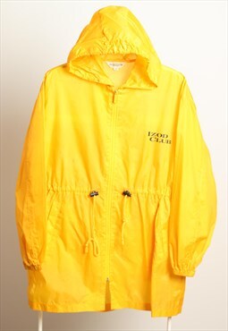 Izod Club Vintage Rain Hoodie Shell Jacket Yellow