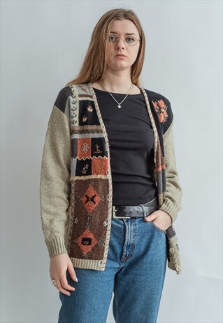 VINTAGE 80S GRAMMAS FUNKY CARDIGAN