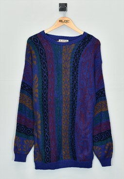 Vintage Knitted Sweater Purple XLarge