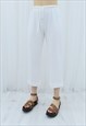 90s Vintage White Culottes Trousers