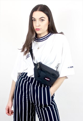 90'S RETRO WHITE OVERSIZED T-SHIRT WITH EMBROIDERED LOGO