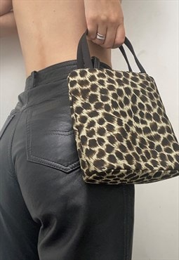 90s Leopard Print Mini Handbag