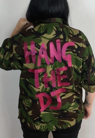 HANG THE DJ HAND PAINTED REWORKED CAMO JACKET