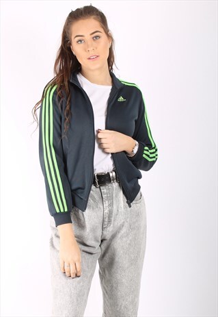 VINTAGE 90S ADIDAS TRACK JACKET IN GREEN