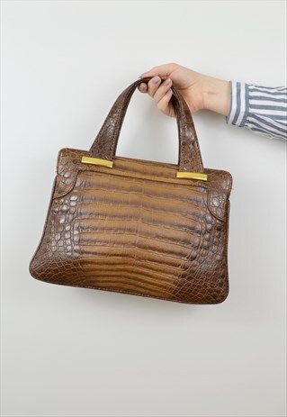 MOCK CROC HANDBAG