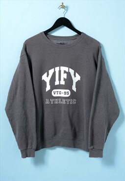 Yify College Athletic Grey Vintage Sweatshirt L