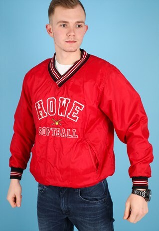 VINTAGE SHELL JACKET IN RED NJ483