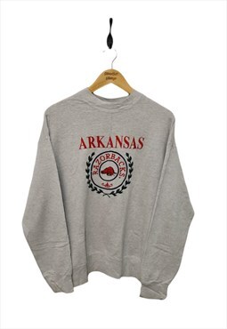Vintage Arkansas Embroidered Sweatshirt Spellout Graphic 