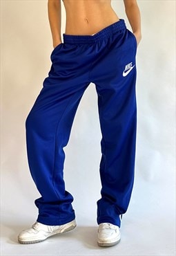 Vintage 90s Nike Blue & White Straight Leg Loose Joggers