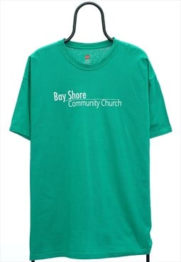 Vintage Community Church Graphic Green TShirt Womens