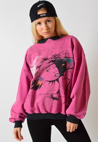 VINTAGE 80S PINK SPECKLED SWEATSHIRT