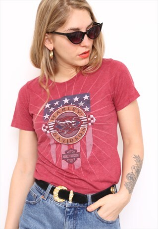 VINTAGE HARLEY DAVIDSON RED TOP T-SHIRT