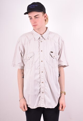 WRANGLER MENS VINTAGE SHIRT XL GREY 90S
