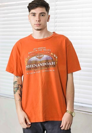 VINTAGE HARLEY-DAVIDSON SHINANDOAH T-SHIRT LOGO 90S XL 10.1