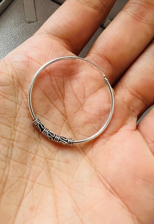 STERLING SILVER MEDIUM BALI HOOPS 30MM UNISEX EARRINGS