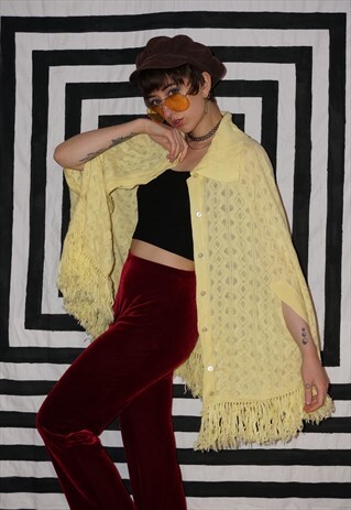 VINTAGE 70'S KNITTED CAPE