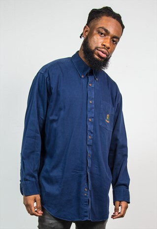 CHAPS RALPH LAUREN 90'S BLUE LONG SLEEVE SHIRT