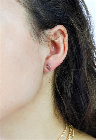 GOLD LIGHTNING BOLT STUD EARRINGS