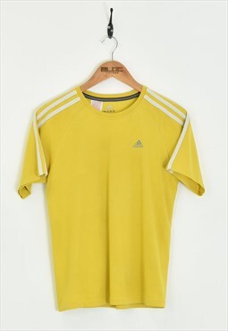 Vintage Adidas T-Shirt Yellow XXSmall