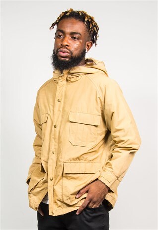 90'S VINTAGE LL BEAN BEIGE HOODED PARKA JACKET COAT