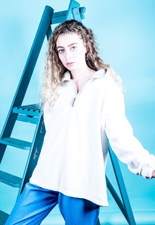 VINTAGE FLEECE IN CREAM WITH A 1/4 ZIP
