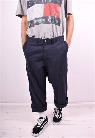 DICKIES MENS VINTAGE TROUSERS W38 L32 NAVY BLUE 90'S