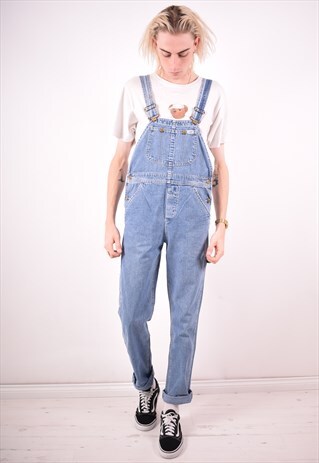LEE MENS VINTAGE DENIM DUNGAREE MEDIUM BLUE 90S