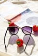 BLACK SUPERSIZE CAT EYE SUNGLASSES