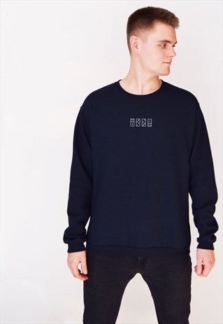NAVY DOMINO (WHITE) SWEATSHIRT