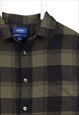 VINTAGE 90'S APT 9 SHIRT CHECK LONG SLEEVE BUTTON UP BLACK,